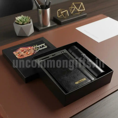 Personalized Temperature Bottle with Diary Diwali Gift Combo